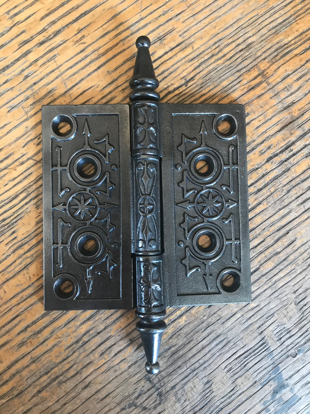 Antique Decorative Cast Iron Steeple Tip Door Hinge - 4
