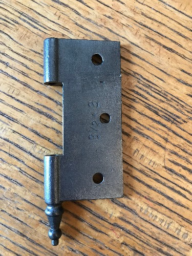 Antique Cast Iron  Door Hinge, Left Half Only - 3½" x 3" back