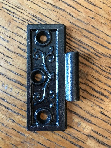 Antique Cast Iron Door Hinge, Half Only - 3½" x 3" front