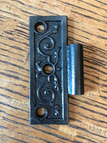 Antique Cast Iron Door Hinge, Half Only - 3½" x 3" front