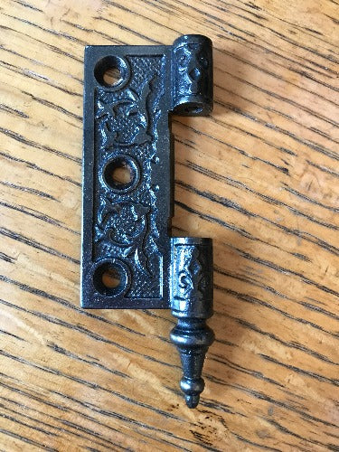 Antique Cast Iron  Door Hinge, Left Half Only - 3" x 2½" front