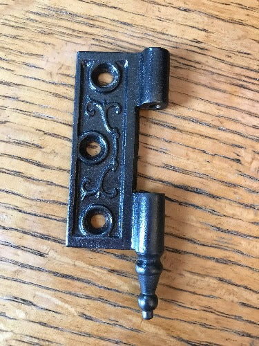 Antique Cast Iron  Door Hinge, Left Half Only - 3" x 2½" front