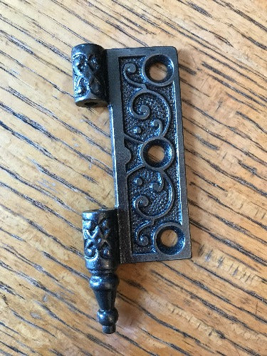 Antique Cast Iron  Door Hinge, Right Half Only - 3" x 2½" front