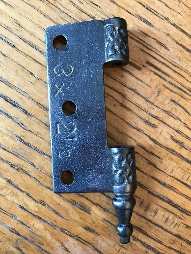 Antique Cast Iron  Door Hinge, Right Half Only - 3" x 2½" back