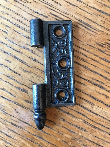 Antique Cast Iron  Door Hinge, Right Half Only - 3" x 2½" front