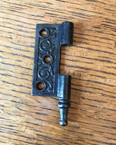 Antique Cast Iron  Door Hinge, Left Half Only - 3" x 2½" front