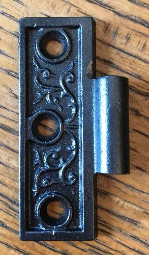 Antique Cast Iron Door Hinge, Half Only - 3" x 2½" front