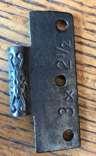 Antique Cast Iron  Door Hinge, Half Only - 3" x 2½" back