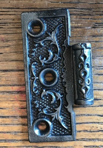 Antique Cast Iron Door Hinge, Half Only - 3" x 2½" front