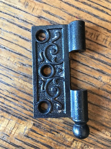 Antique Cast Iron  Door Hinge, Left Half Only - 2½" x 2½" front