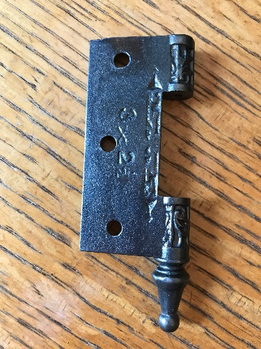 Antique Cast Iron Door Hinge, Right Half Only - 3" x 2½" back