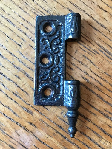 Antique Cast Iron Door Hinge, Left Half Only - 3" x 2½"