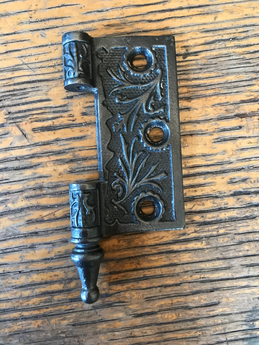 Antique Decorative Cast Iron Door Hinge - Right Half Only - 3