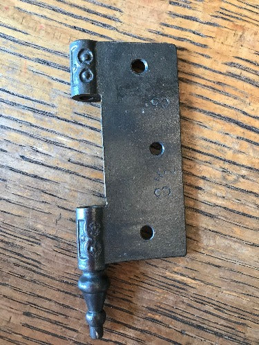 Antique Cast Iron  Door Hinge, Left Half Only - 3½" x 3" back