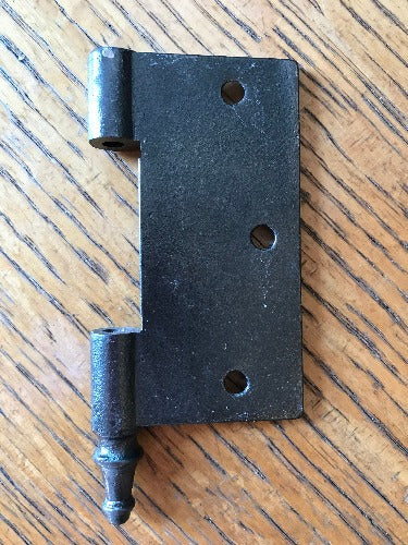 Antique Cast Iron Steeple Tip Door Hinge, Left Half Only - 3½" x 3½" back