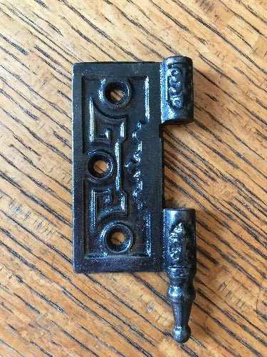 Antique Cast Iron Steeple Tip Door Hinge, Left Half Only - 3½" x 3½"