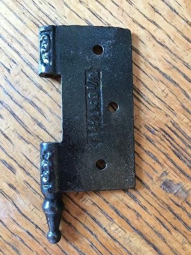 Antique Cast Iron Steeple Tip Door Hinge, Left Half Only - 3½" x 3½" back