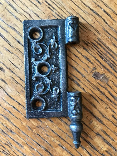 Antique Cast Iron Steeple Tip Door Hinge, Left Half Only - 3½" x 3½"