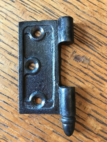 Antique Cast Iron Steeple Tip Door Hinge, Left Half Only - 3½" x 3½"