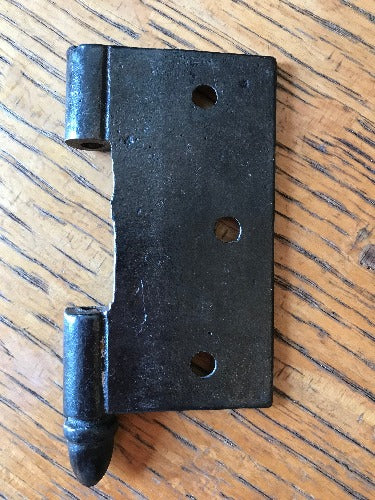 Antique Cast Iron Steeple Tip Door Hinge, Left Half Only - 3½" x 3½" back