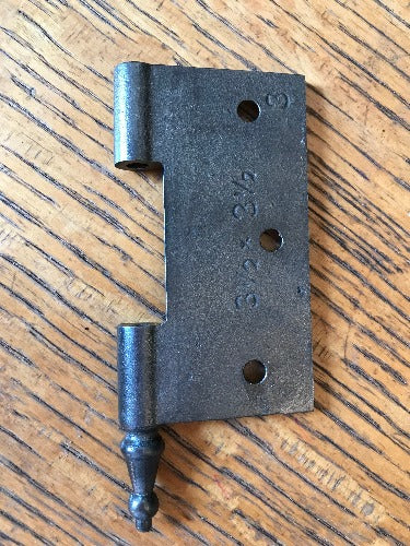 Antique Cast Iron Steeple Tip Door Hinge, Left Half Only - 3½" x 3½" bacj