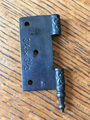 Antique Cast Iron Steeple Tip Door Hinge, Right Half Only - 3½" x 3½" back