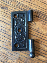Load image into Gallery viewer, Antique Cast Iron Ball Tip Door Hinge, Left Half Only - 3½&quot; x 3½&quot; front

