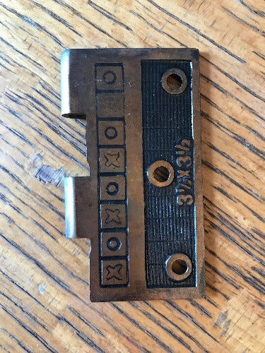 Antique Cast Iron Hinge - Right Half Only - 3½" x 3½" back