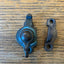 Antique Copper Color & Cast Iron Window Sash Lock - PAT. Dec. 27 87 - 2¼" apart