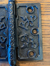 Load image into Gallery viewer, Antique Decorative Cast Iron Steeple Tip Door Hinge - 4&quot; x 4&quot;
