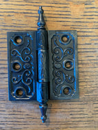 Antique Decorative Cast Iron Steeple Tip Door Hinge - 3½