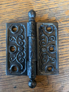 Antique Decorative Cast Iron Ball Tip Door Hinge - 3½