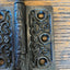 Antique Decorative Cast Iron Steeple Tip Door Hinge - 3" x 3" close up