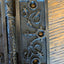 Antique Decorative Cast Iron Steeple Tip Door Hinge - 4½" x 4½" up close