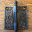 Antique Decorative Cast Iron Ball Tip Door Hinge - 3½" x 3½"