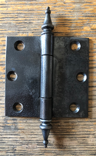 Antique Cast Iron Steeple Tip Door Hinge - 3½" x 3⅜"