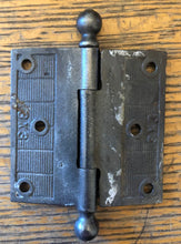 Load image into Gallery viewer, Antique Decorative Cast Iron Ball Tip Door Hinge - 3&quot; x 3&quot;
