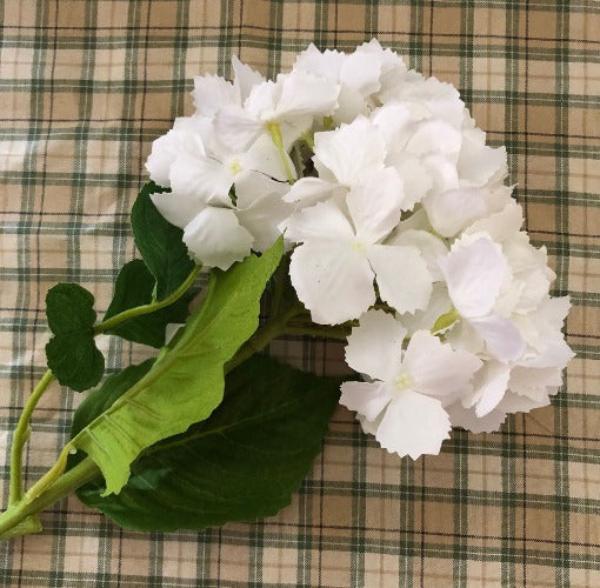 White Real Touch Hydrangea Spray