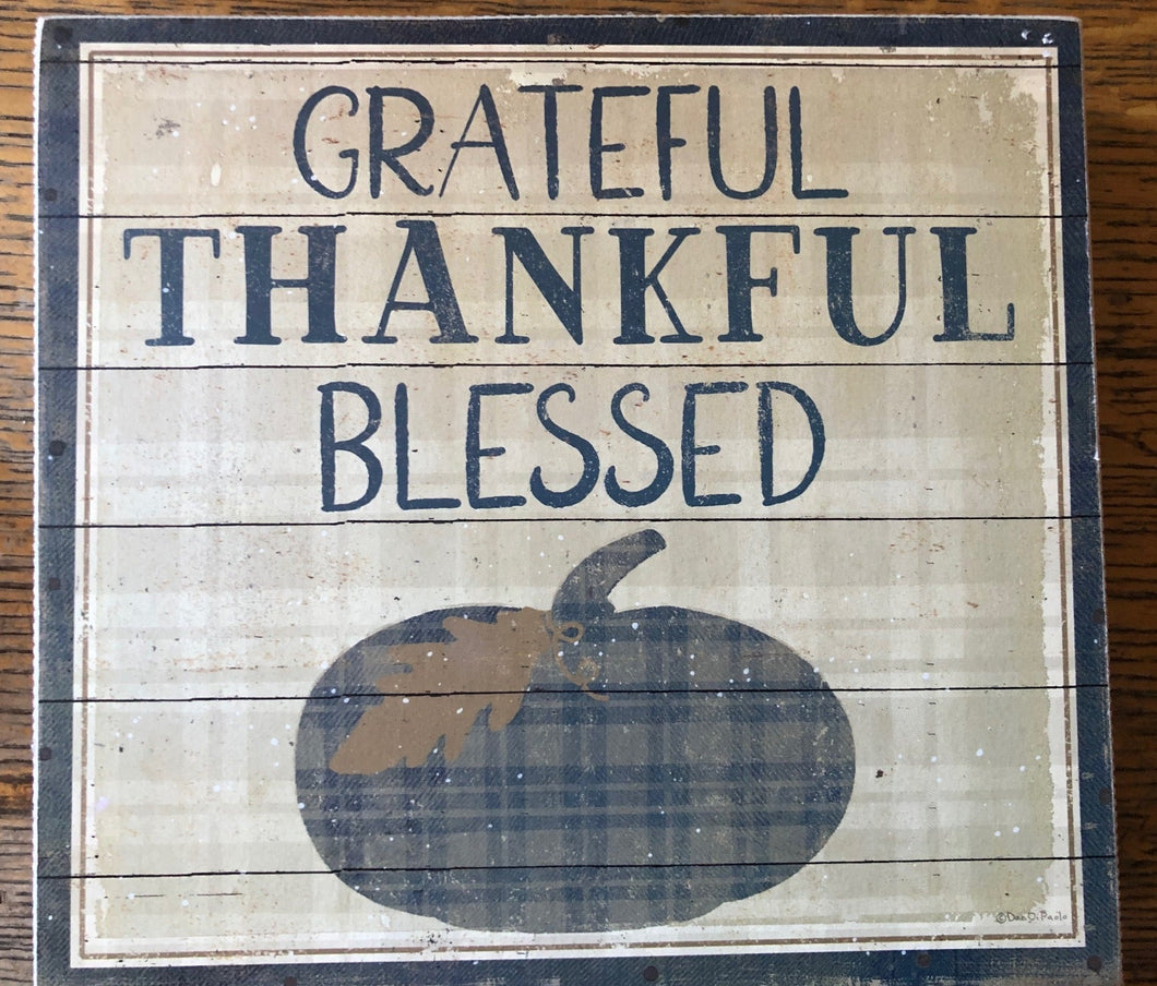 Grateful, Thankful, Blessed Box Sign_CLEARANCE