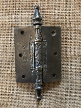 Load image into Gallery viewer, Antique Cast Iron Steeple Tip Door Hinge - 3&quot; x 2½&quot; back
