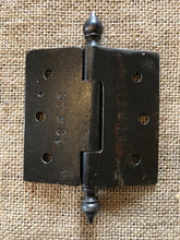 Load image into Gallery viewer, Antique Simple Cast Iron Acorn Tip Door Hinge - 3½&quot; x 3½”
