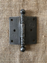 Load image into Gallery viewer, Antique Decorative Cast Iron Ball Tip Door Hinge - 3&quot; x 3&quot; back
