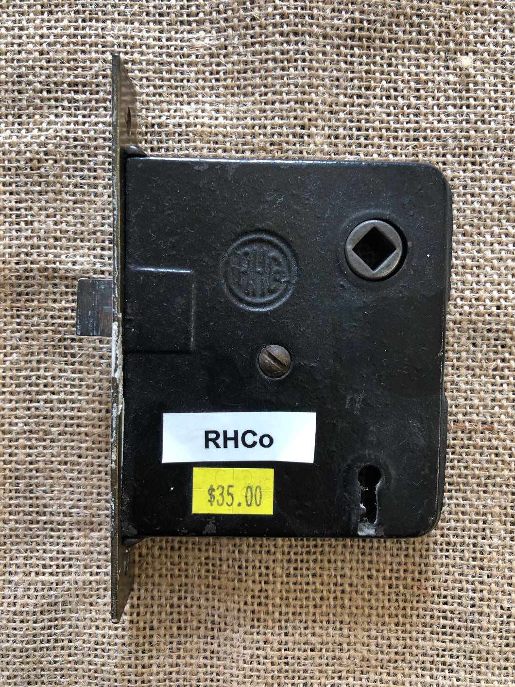 Interior Mortise Lock With Face Plate, Made by RH Co.