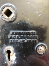 Load image into Gallery viewer, Antique Sargent Box Lock/Rim Door Lock With Key - 3¾&quot; x 5&quot; patent
