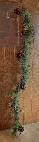 Garland With Pinecones and Red Berries doorGarland With Pinecones and Red Berries