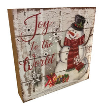 Load image into Gallery viewer, Snowman Christmas Block With LED Light - 3 Styles Joy to the World
