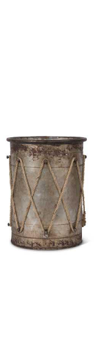 Tin Drum Containers w/Rope Details - 3 Sizes 1