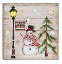 Load image into Gallery viewer, Snowman Sign with LED Light - 2 Styles
