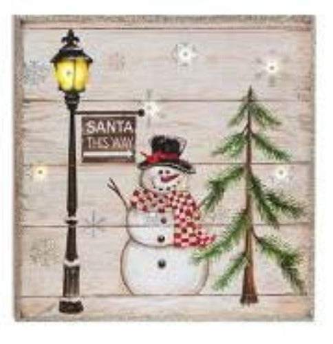 Snowman Sign with LED Light - 2 Styles