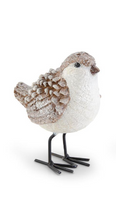 Load image into Gallery viewer, Brown and White Glittered Wood Grain Pinecone Birds
